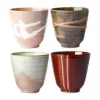 HKliving Handgemachte Becher Yunomi, 4er-Set 19