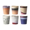 HKliving Handgemachte XS Becher 70’s, 6er-Set 16
