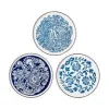 Bloomingville Handgemachte Frühstücksteller Molly Mit Blauem Blumenmuster, 3er-Set 11
